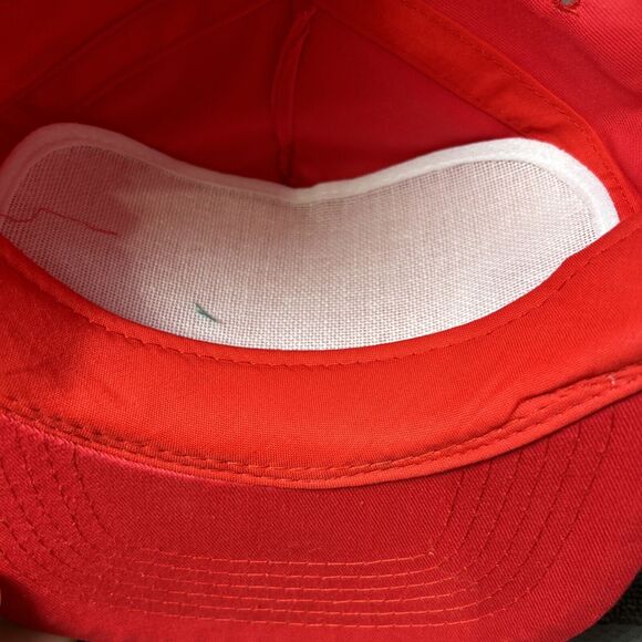 Vintage SnapBack Hat Sugar Valley Meats Butcher Red Adjustable Cap - Picture 6 of 8